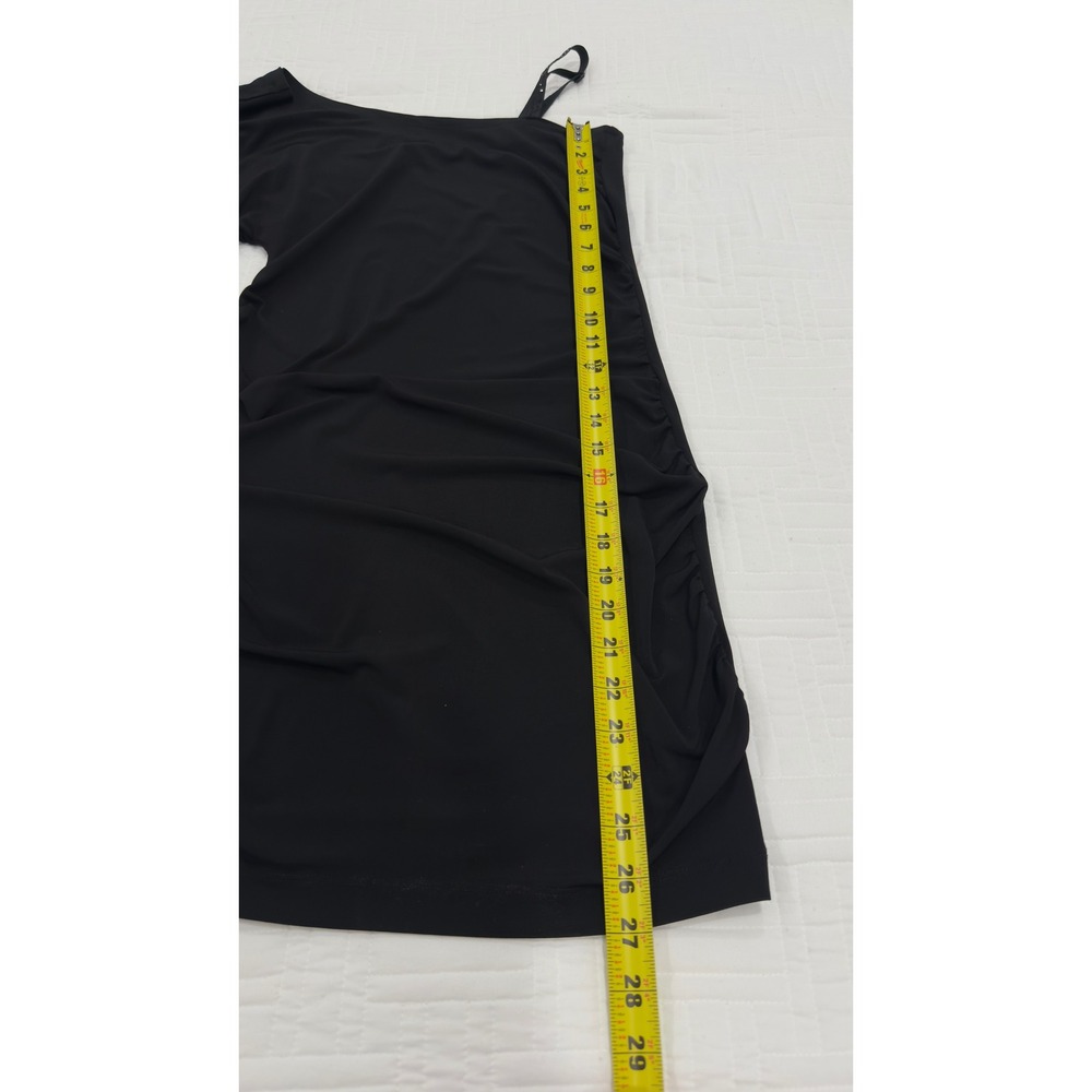 G by GUESS Black One Shoulder Ruched Mini Dress Flutter Sleeve R11K0400000 M - Picture 6 of 6